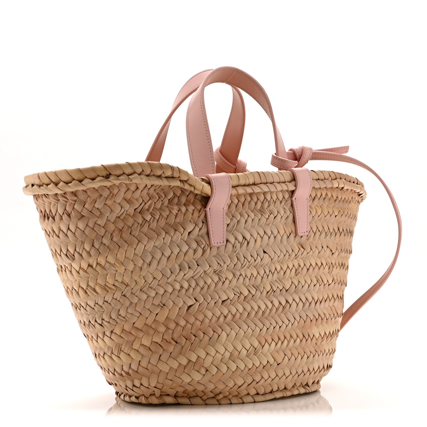 Celine Raffia Calfskin Triomphe Teen Panier Vintage Pink