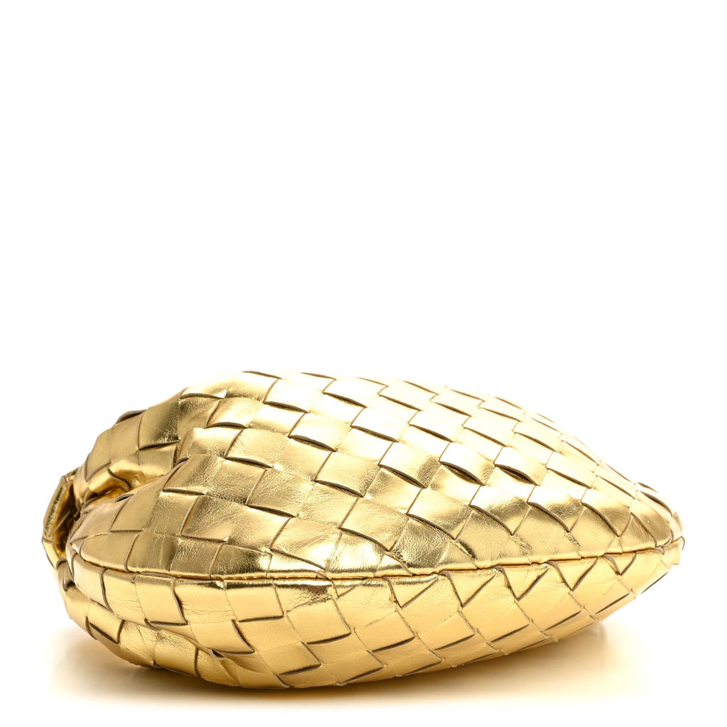 Bottega Veneta Metallic Nappa Intrecciato Mini Jodie Gold