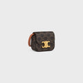 Celine Triomphe Canvas Mini Bag tan front view
