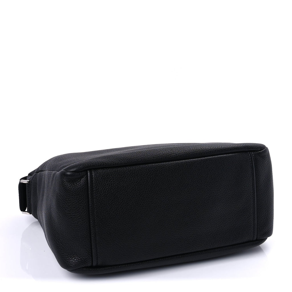 Prada Vitello Daino Medium Triangle Shoulder Bag Black