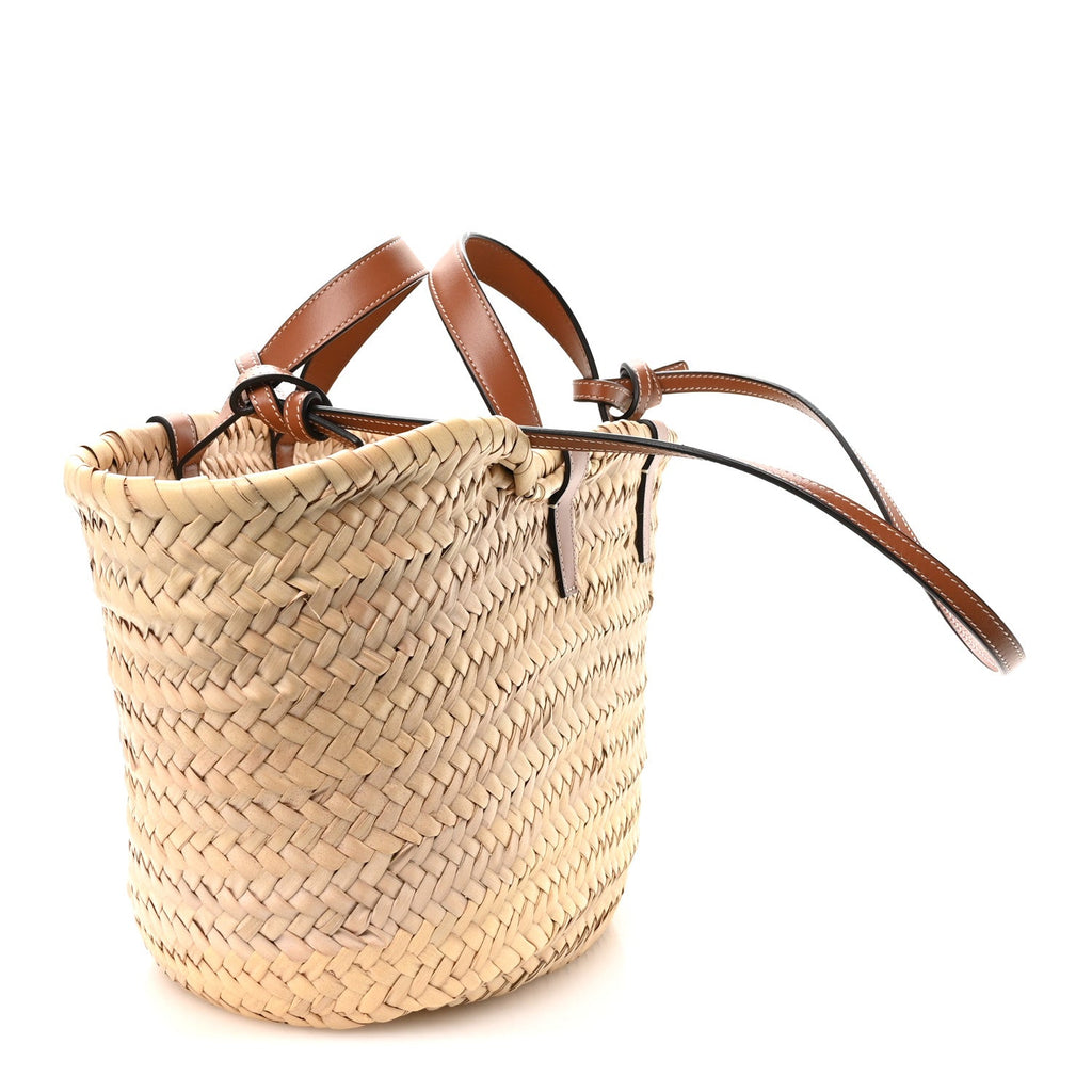 Celine Raffia Calfskin Heart Triomphe Teen Panier Tan