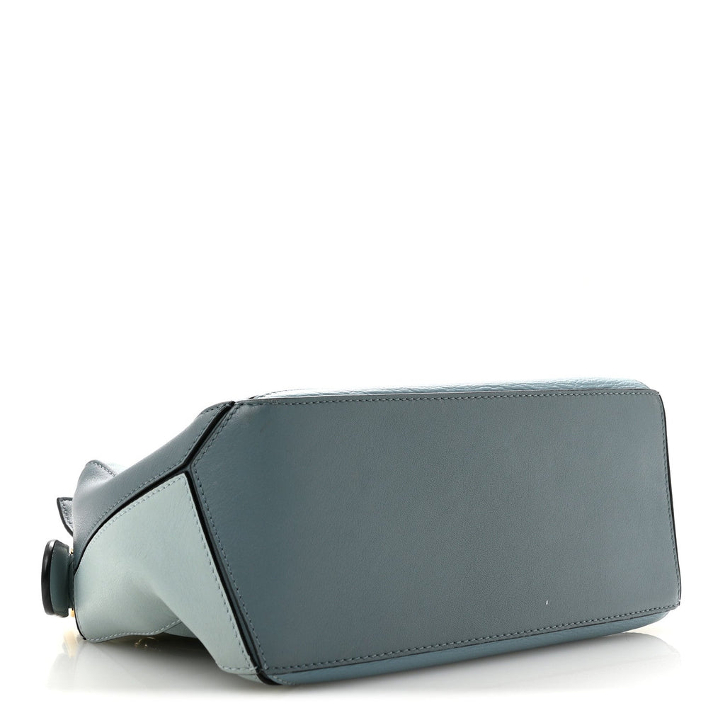 Loewe Calfskin Small Puzzle Bag Aqua Light Blue Stone Blue side view