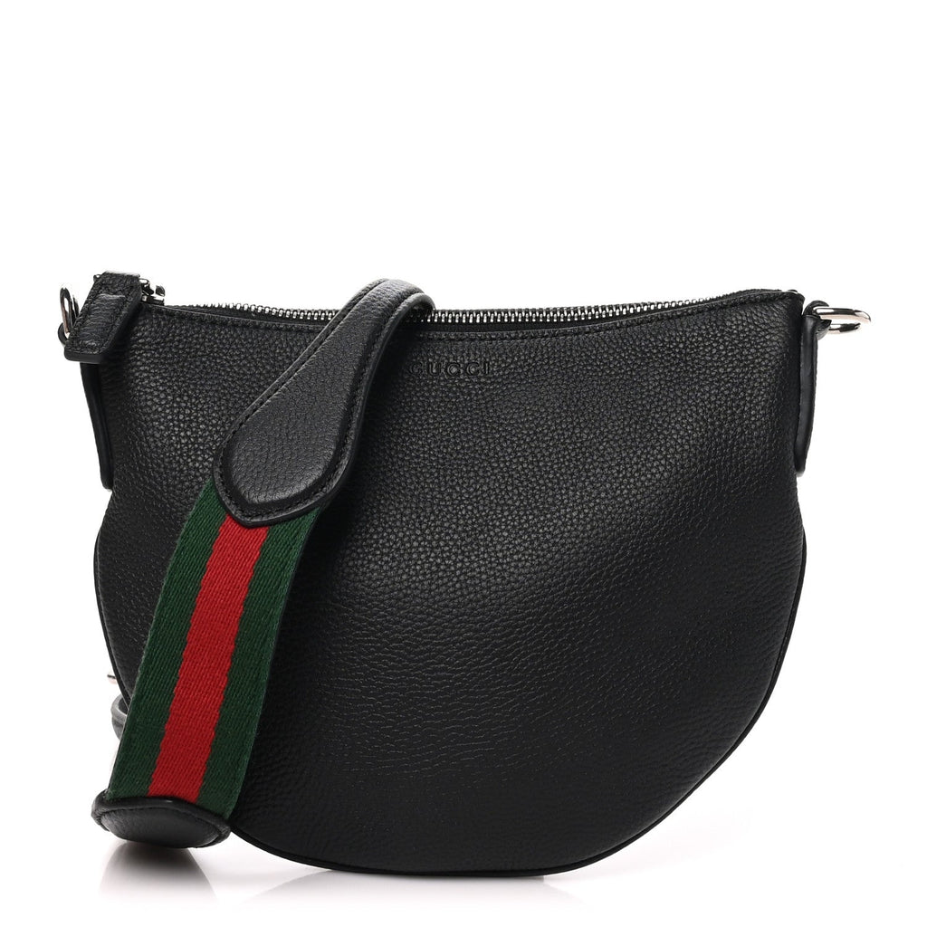 Gucci Pebbled Calfskin Mini B Shoudler Bag Black