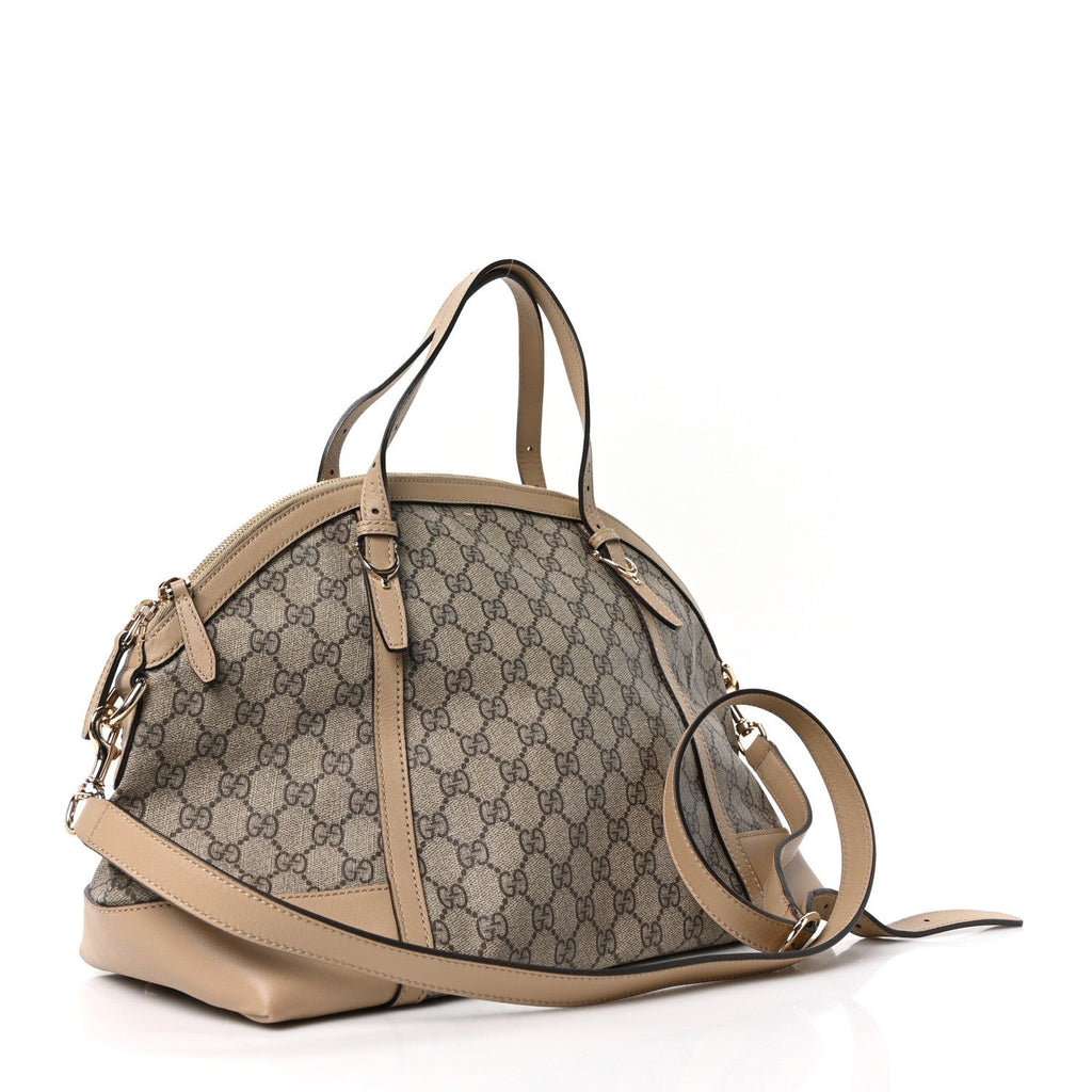 Gucci GG Supreme Monogram Medium Nice Top Handle Dome Bag Beige