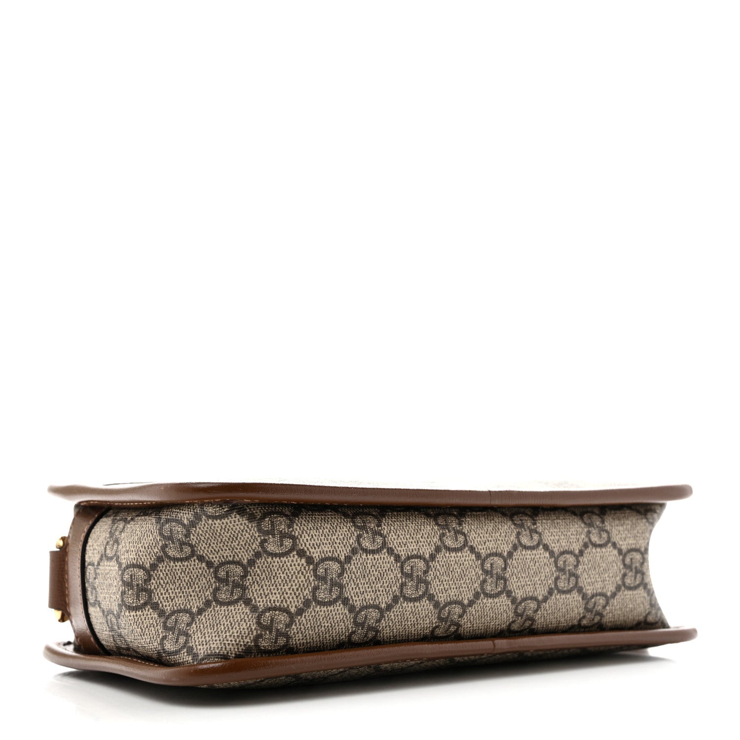 Gucci GG Supreme Monogram Azalea Calfskin Mini Retro Interlocking G Shoulder Bag Beige Ebony Brown Sugar