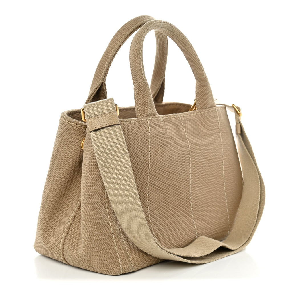 Prada Canapa Small Logo Tote Deserto