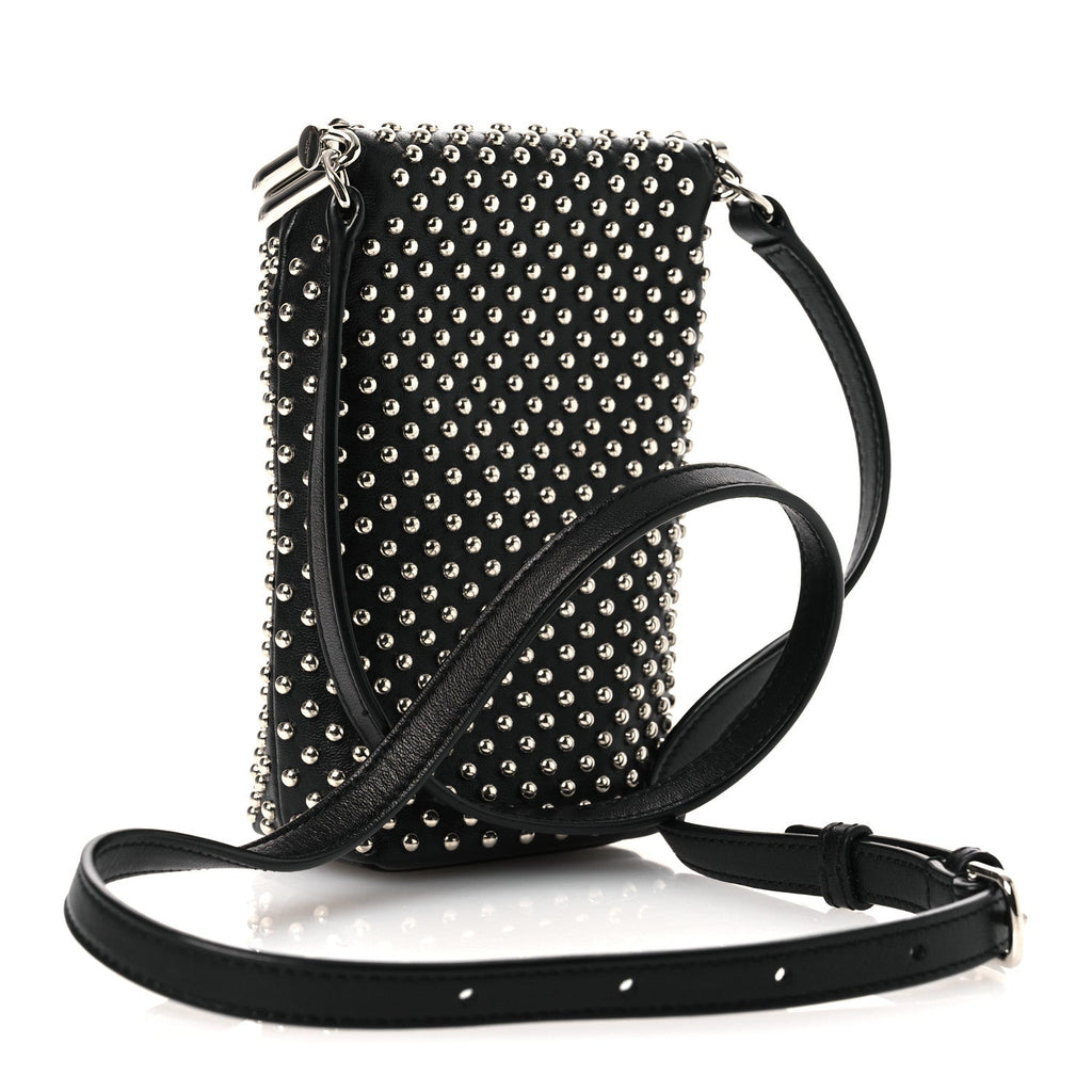 Saint Laurent Lambskin Studded Small Sac Charniere Black