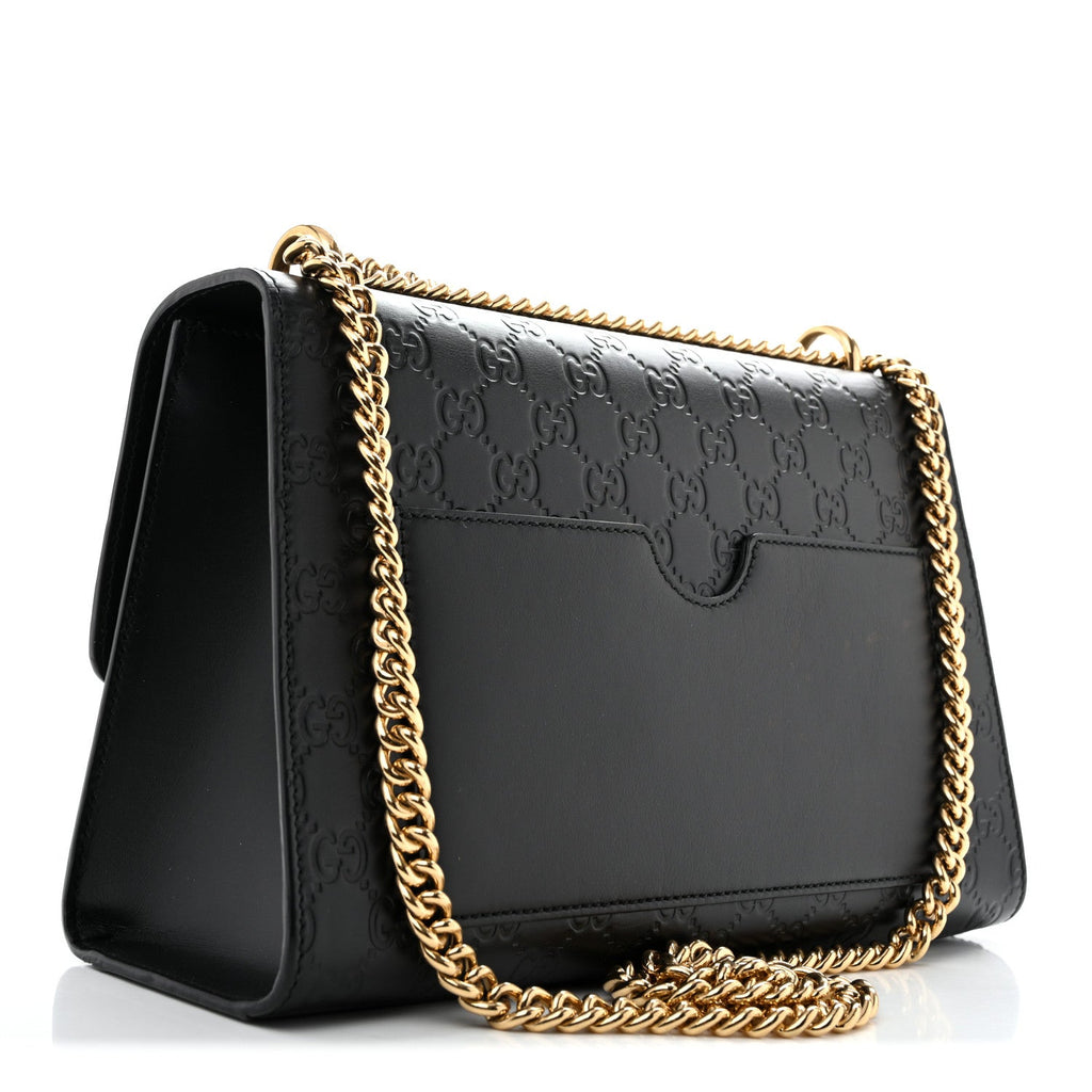 Gucci Guccissima Medium Padlock Shoulder Bag Black