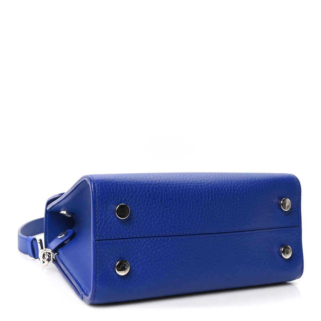 Dior Grained Calfskin Mini Diorever Flap Blue