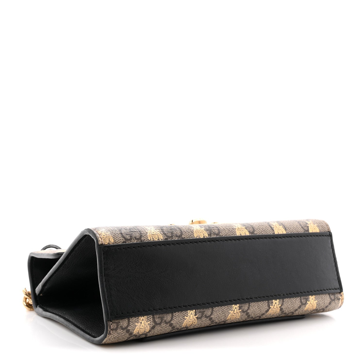 Gucci GG Supreme Monogram Bees Small Padlock Shoulder Bag Black