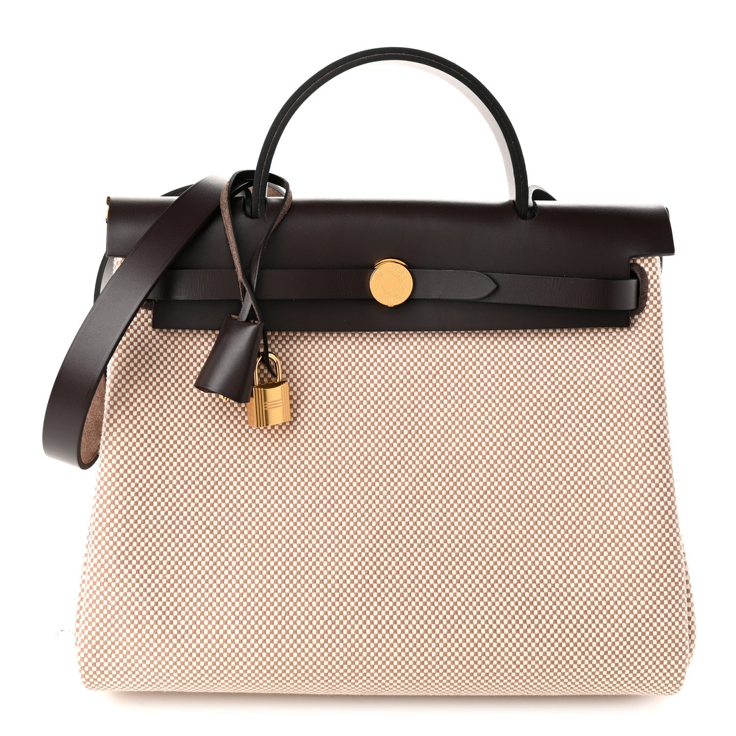 Hermès Vache Hunter Criss Viking Herbag Zip Retourne 31 PM Ebene Ecru Beige