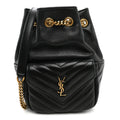 Saint Laurent Lambskin Matelasse Monogram Joe Nano Bucket Bag Black