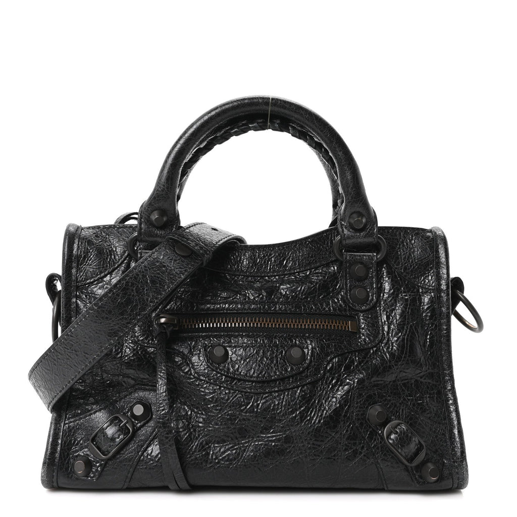 Balenciaga Agneau Arena Classic Hardware Le City Mini Black