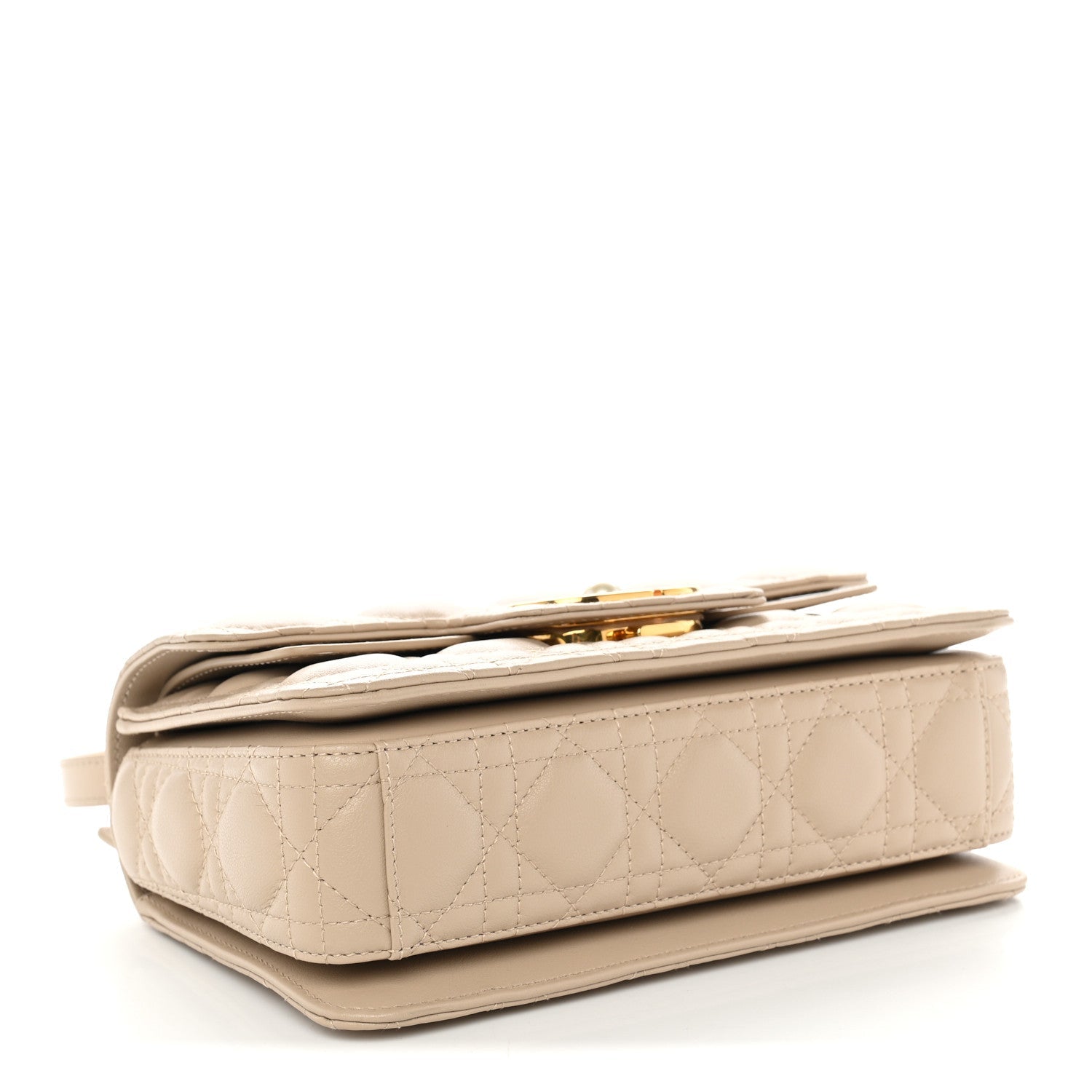 Dior Calfskin Cannage Small Jolie Top Handle Bag Powder Beige
