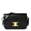 Celine Shiny Calfskin Medium Triomphe Black