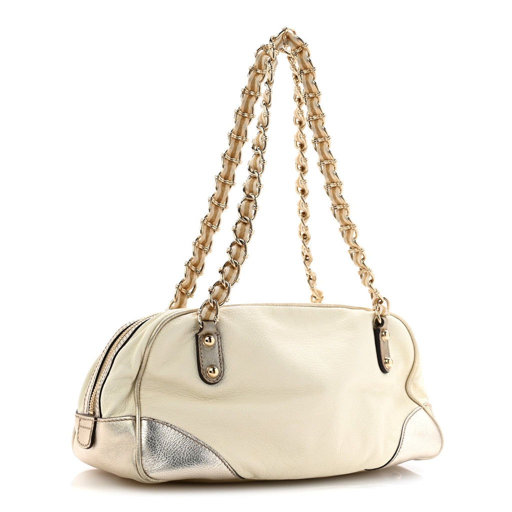 Gucci Goatskin Small Capri Bowler White Gold