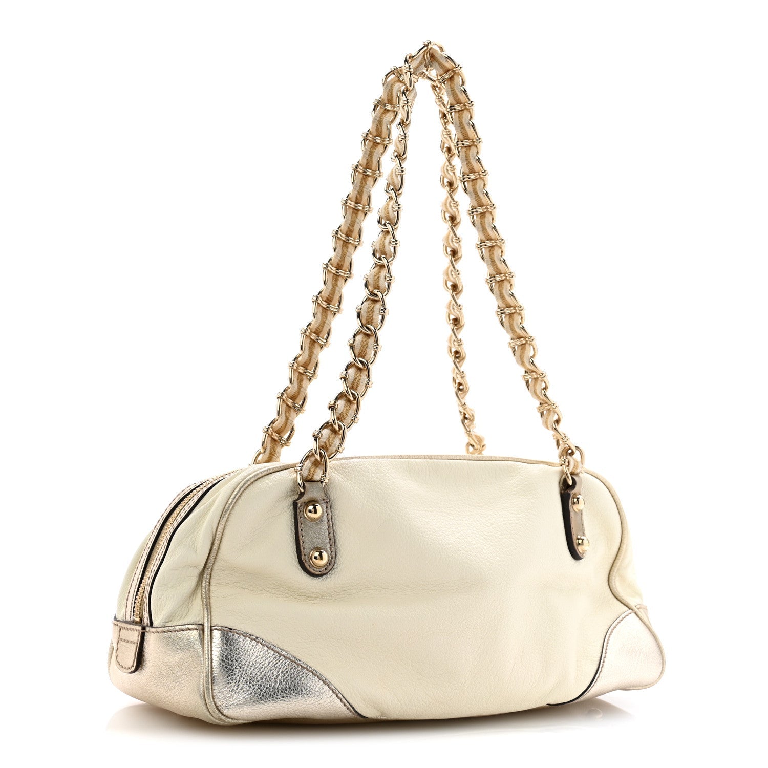 Gucci Goatskin Small Capri Bowler White Gold