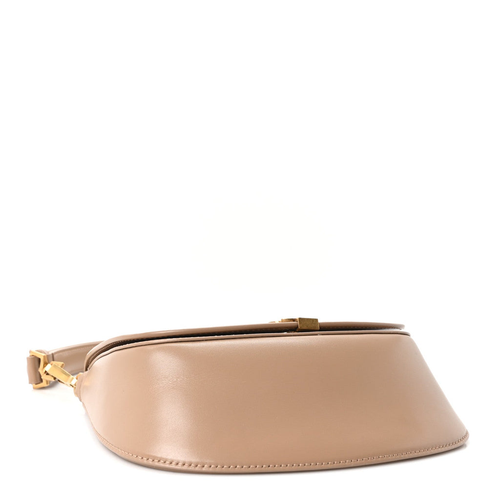 Saint Laurent Box Calfskin Mini Voltaire Top Handle Bag Dark Cork