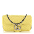 Gucci Calfskin Matelasse Super Mini GG Marmont Shoulder Bag Banana
