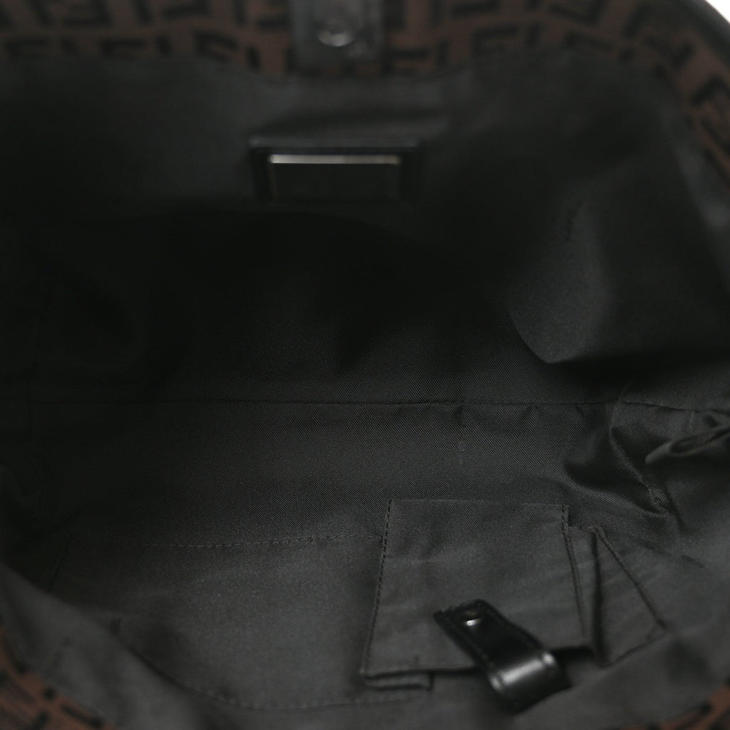 Fendi Zucchino Small Roll Tote Tobacco Moro