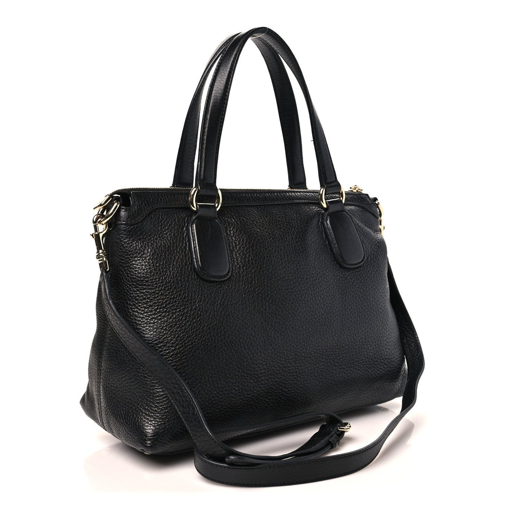Gucci Cellarius Calfskin Small Soho Top Handle Satchel Black