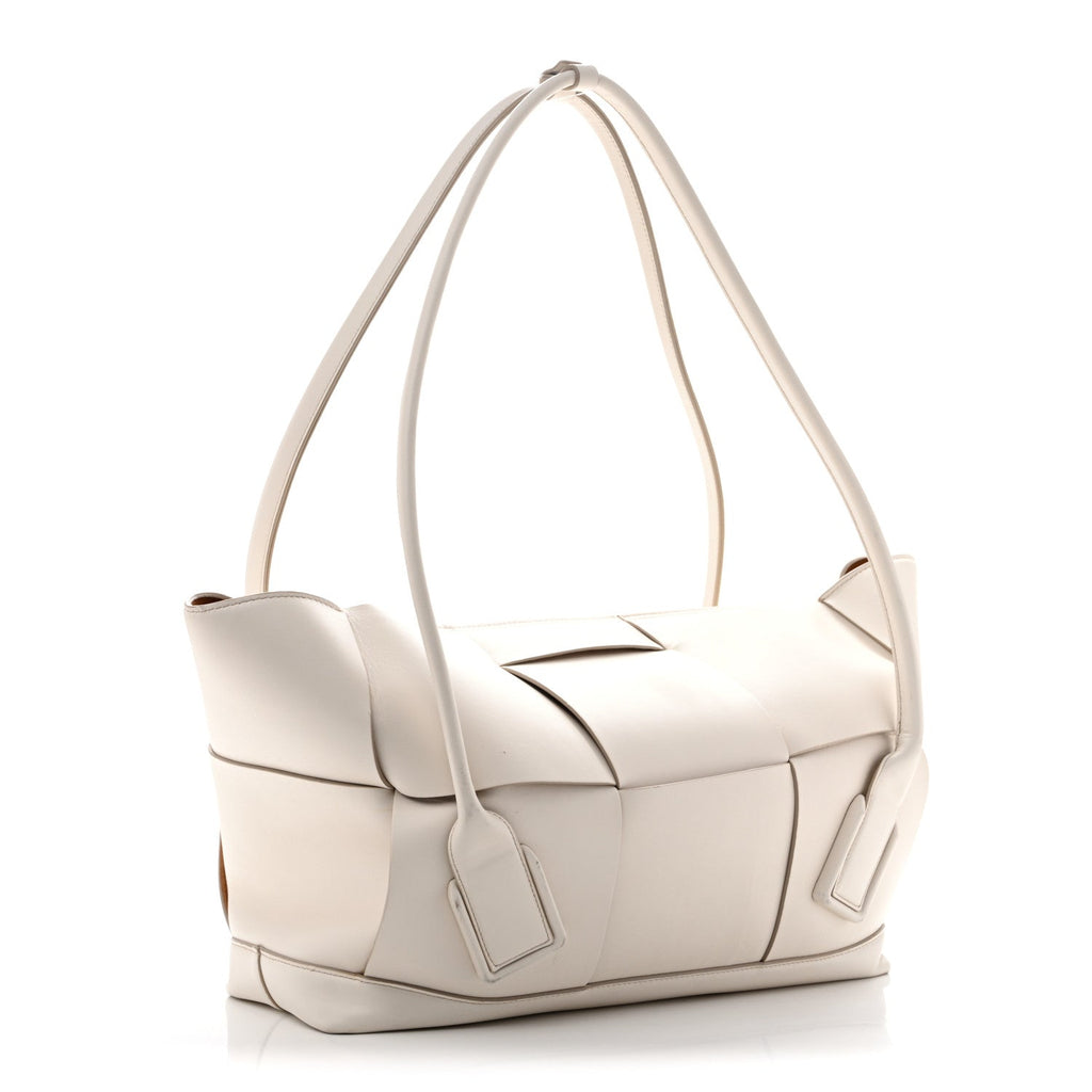 Bottega Veneta French Calfskin Maxi Intrecciato Large Arco Bianco