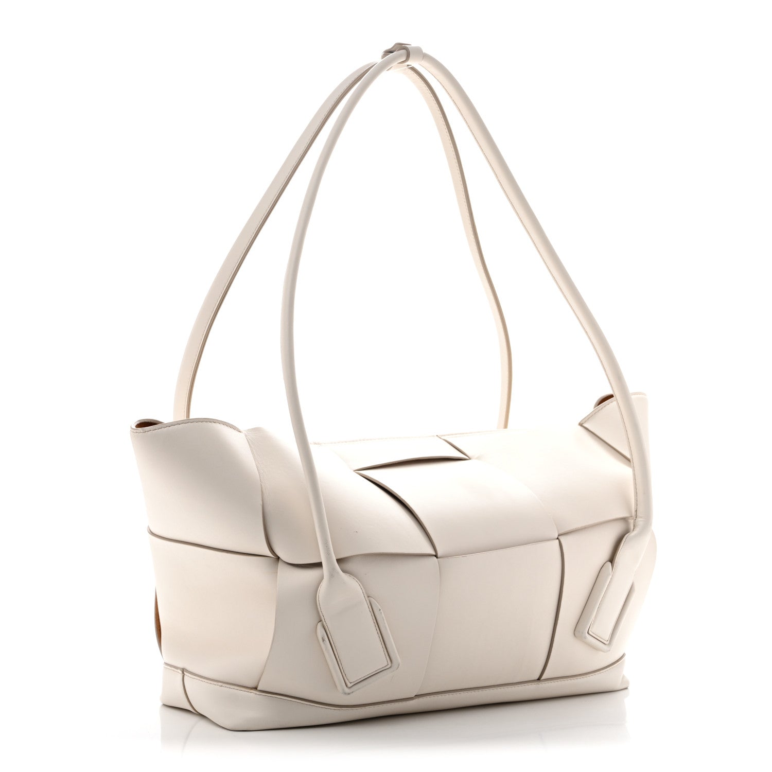 Bottega Veneta French Calfskin Maxi Intrecciato Large Arco Bianco