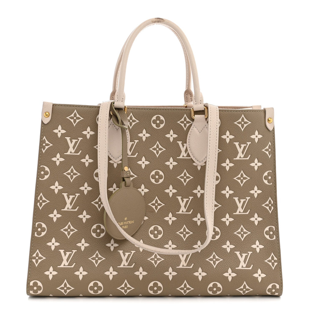 Louis Vuitton Empreinte Monogram Spring In The City Onthego MM Kaki Beige Cream