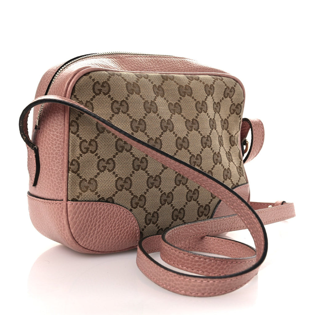 Gucci Monogram Mini Bree Messenger Bag Beige Soft Pink