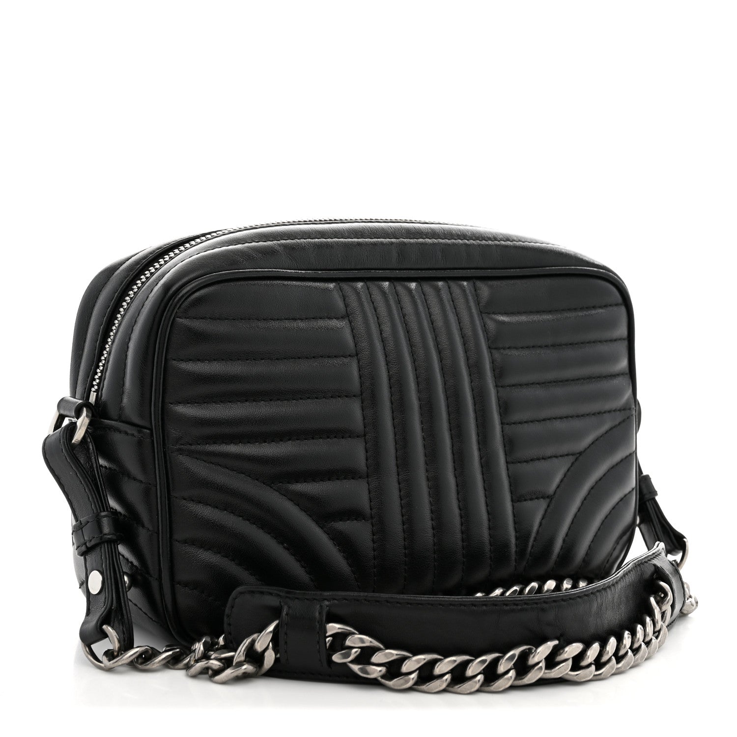 Prada Soft Calfskin Diagramme Camera Bag Black