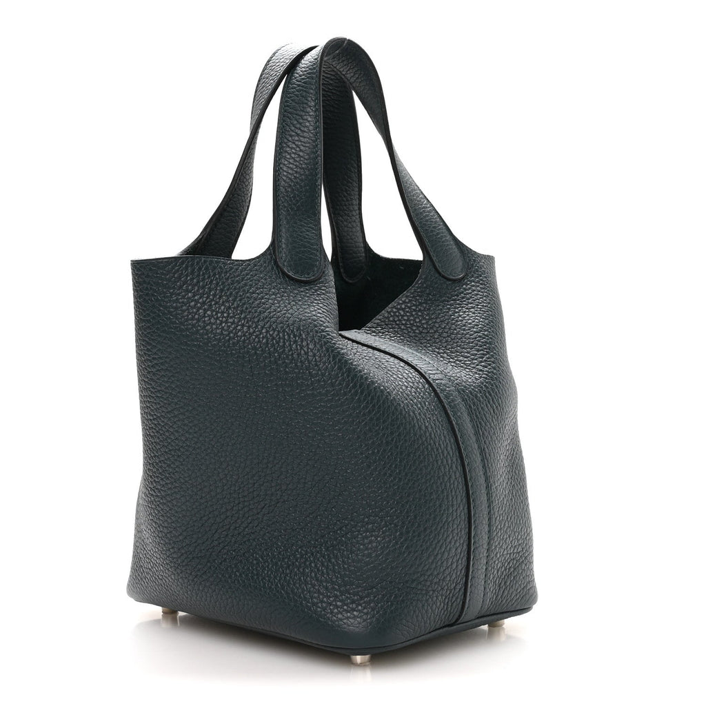 Hermès Taurillon Clemence Picotin Lock 18 PM Vert Cypress