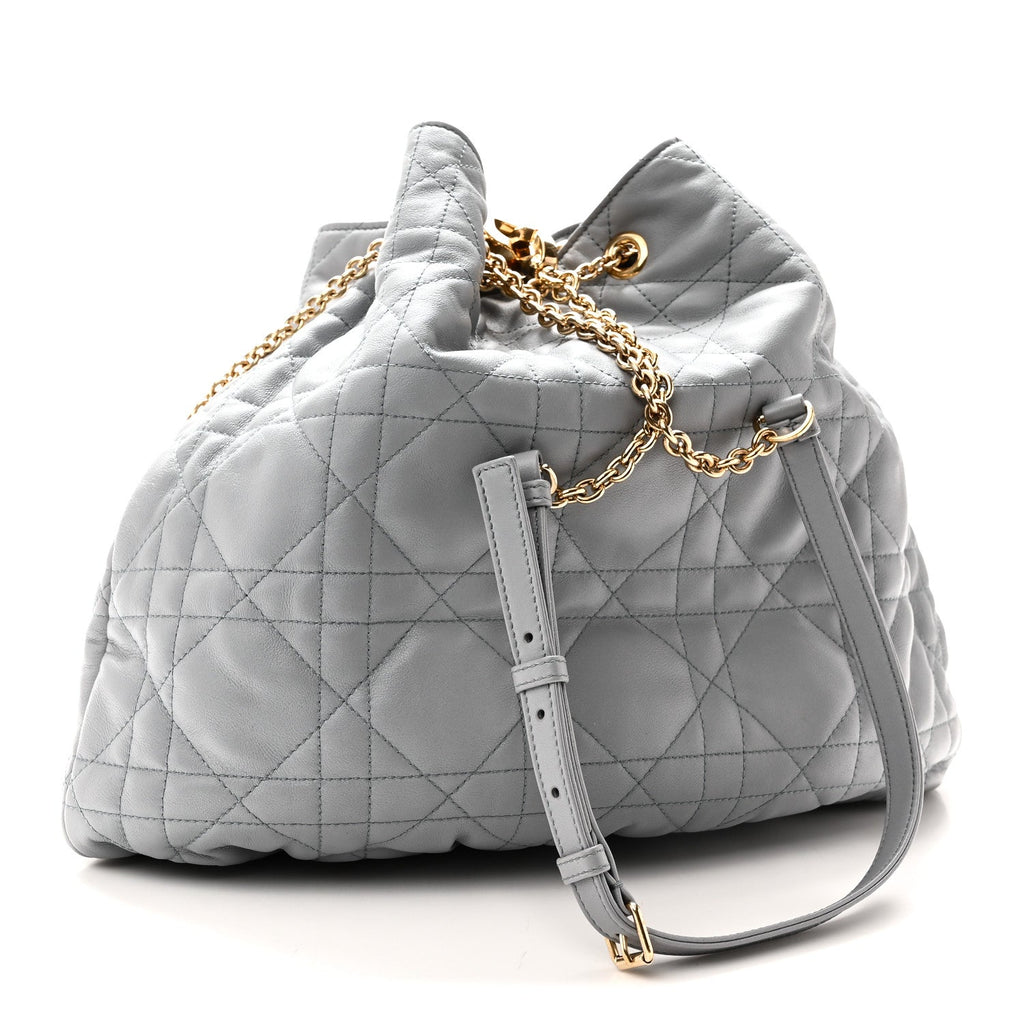 Dior Lambskin Supple Macrocannage Ammi Bag Grey