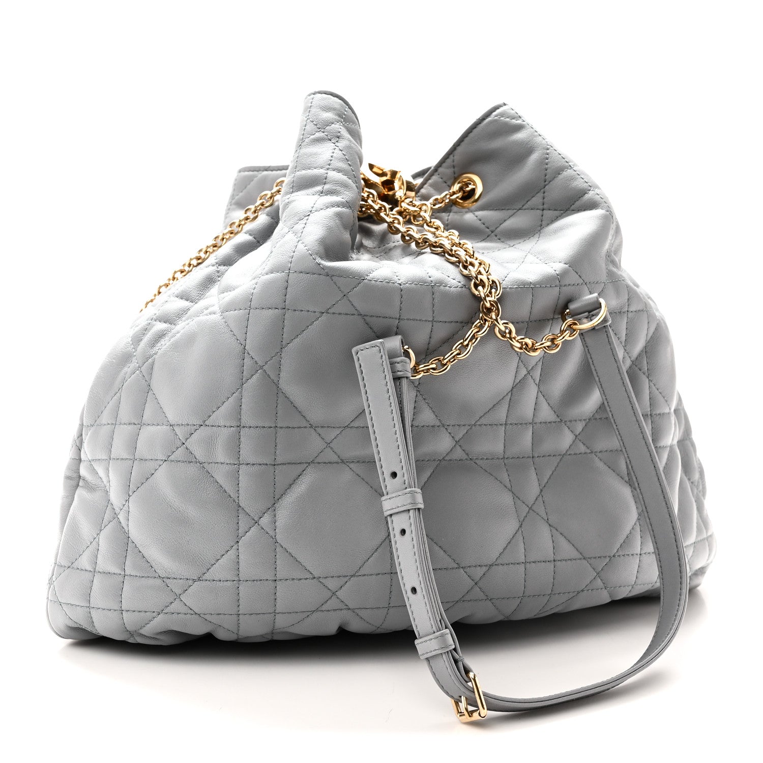 Dior Lambskin Supple Macrocannage Ammi Bag Grey