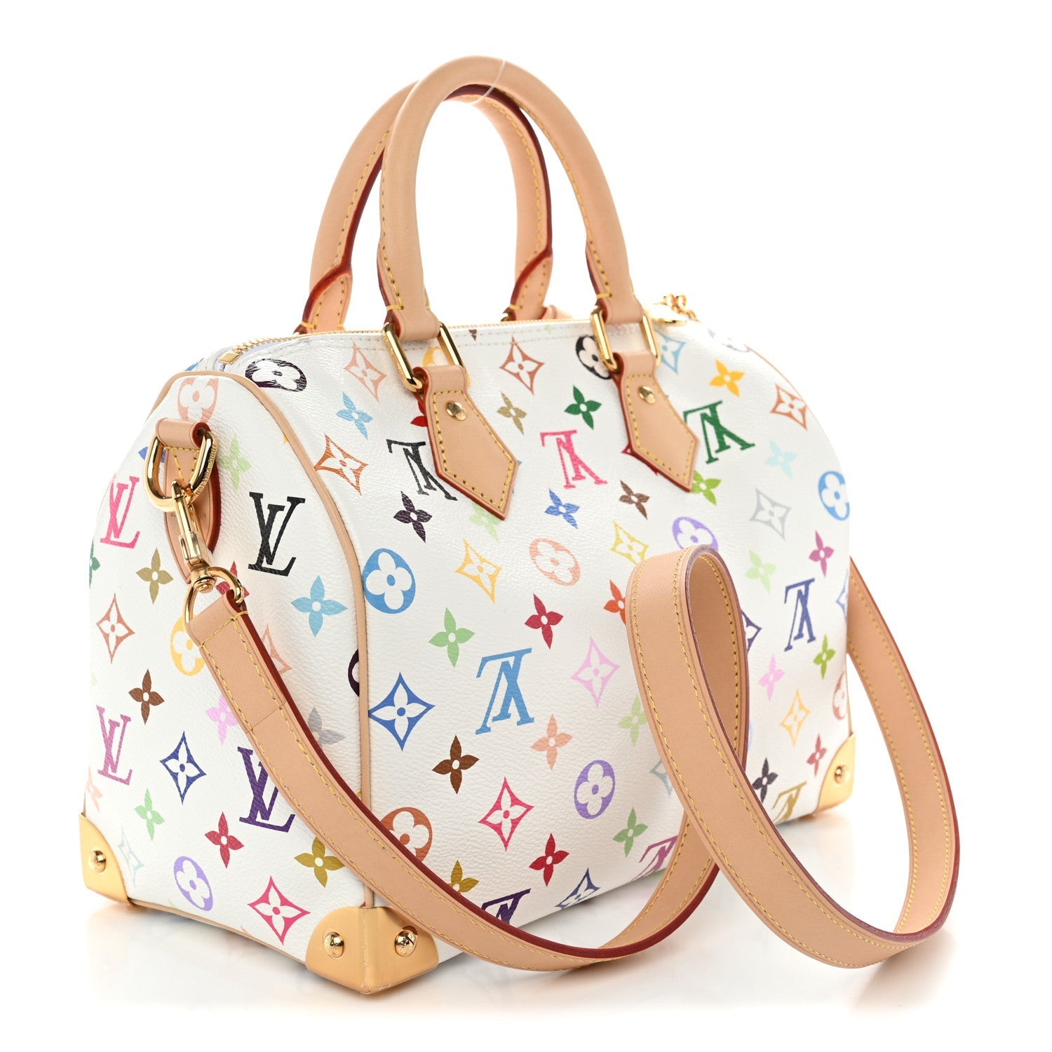 Louis Vuitton LV X TM Monogram Multicolor Speedy Bandouliere 25 White