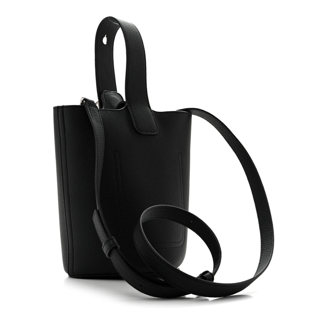 Loewe Soft Grained Calfskin Mini Pebble Bucket Bag Black