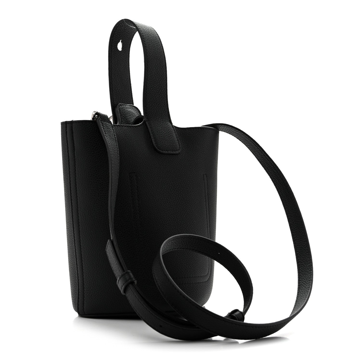 Loewe Soft Grained Calfskin Mini Pebble Bucket Bag Black