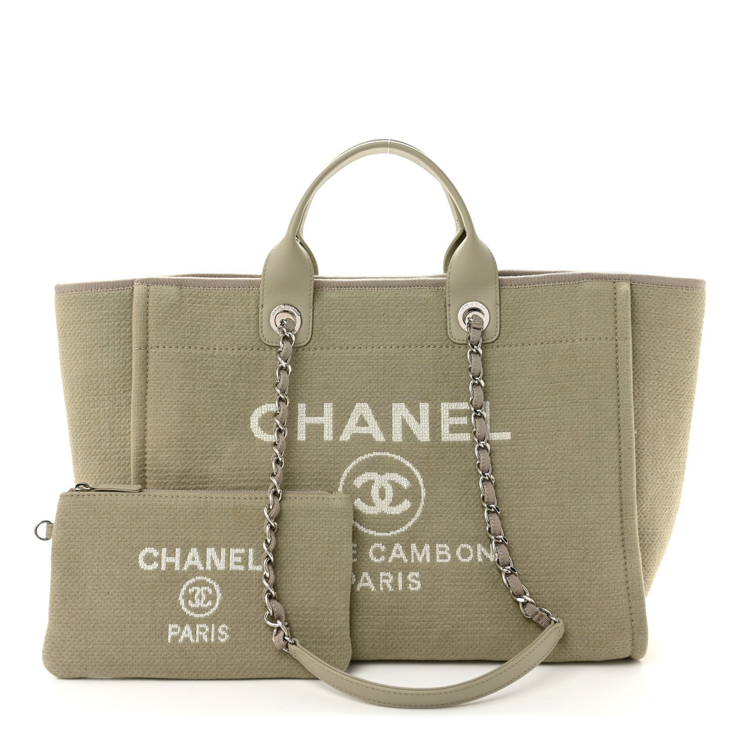 Chanel Mixed Fibers Medium Deauville Tote Grey