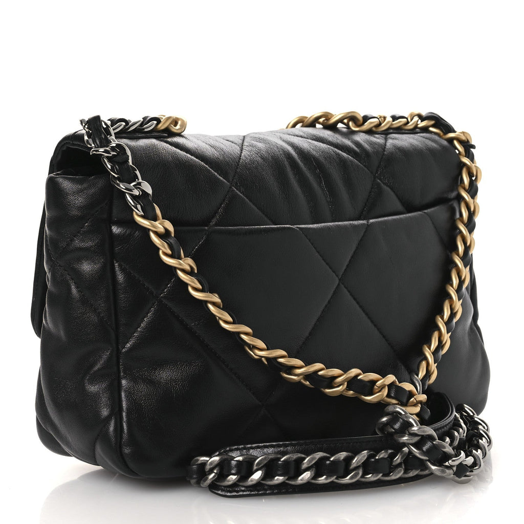 Chanel Lambskin Quilted Medium Chanel 19 Flap Black