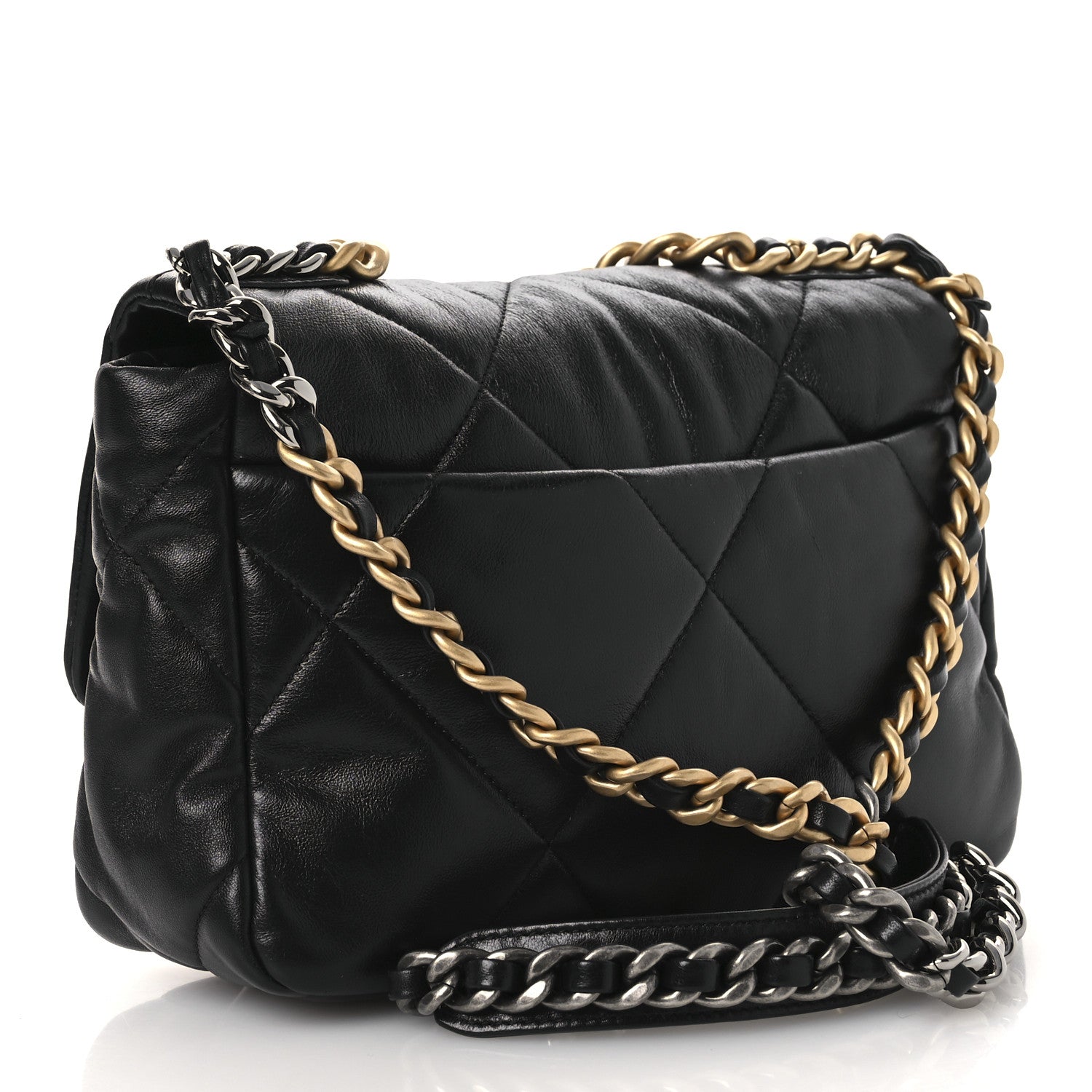Chanel Lambskin Quilted Medium Chanel 19 Flap Black