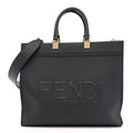 Fendi Vitello Cher Logo Debossed Medium Fendi Sunshine Shopper Tote Real Tempesta
