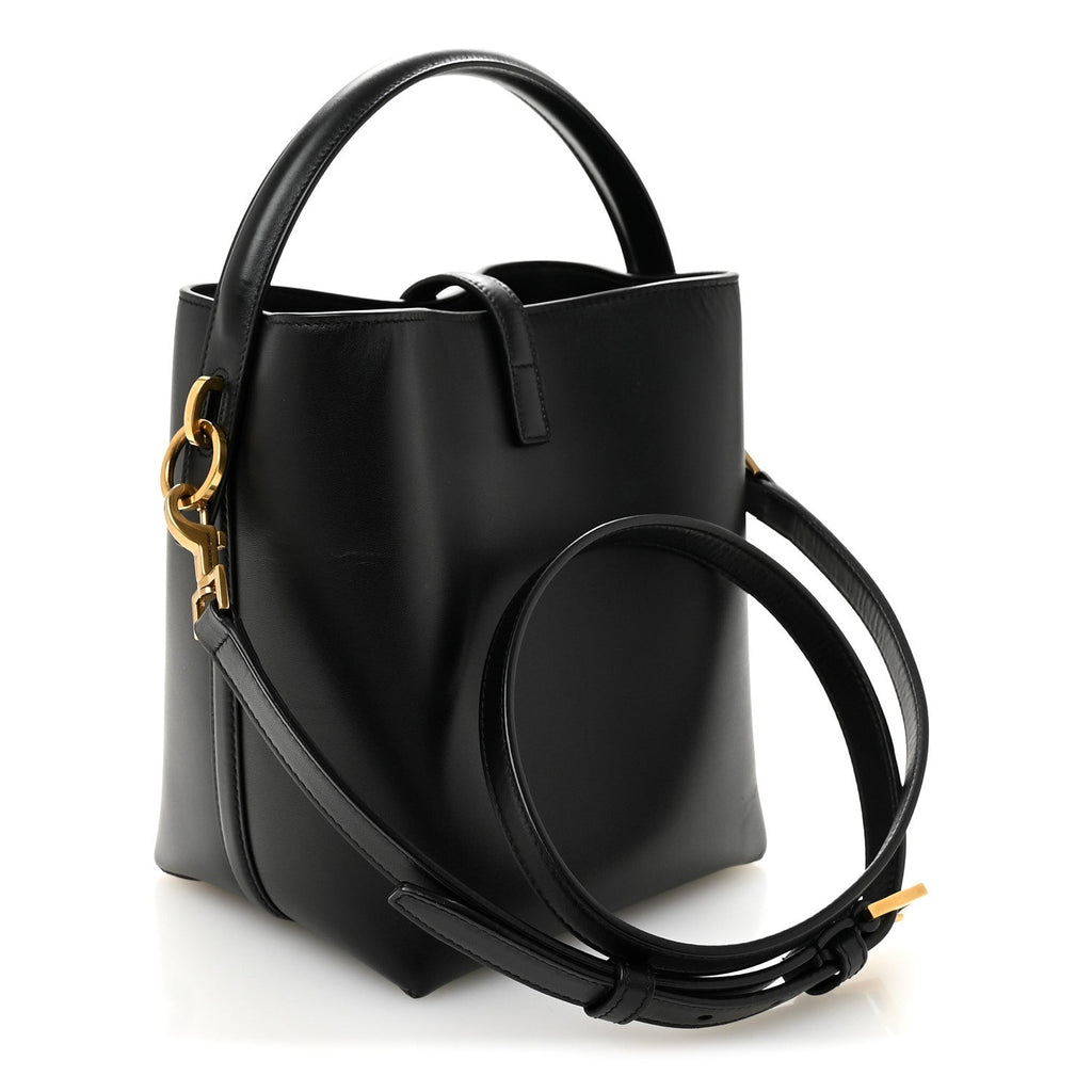 Saint Laurent Monogram Le 37 Small Bucket Bag Black - Side View