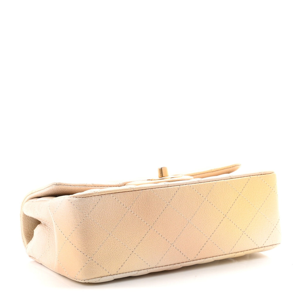 Chanel Metallic Goatskin Quilted Mini Rectangular Flap Gold