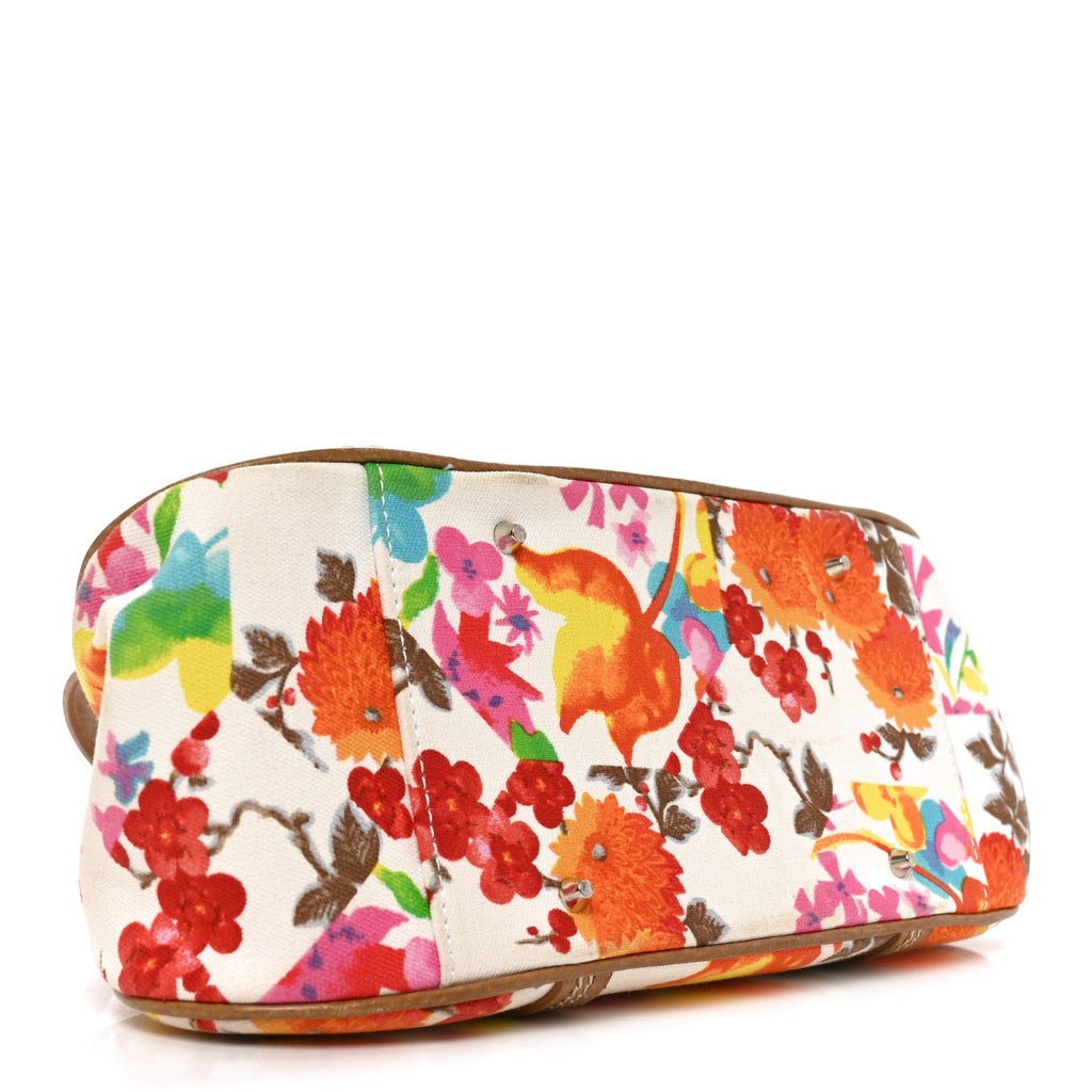 Dior Canvas Floral Print Detective Satchel Multicolor