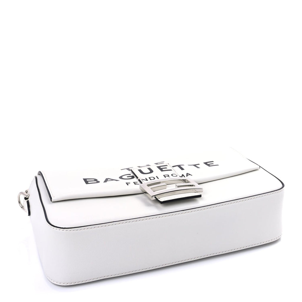 Fendi X MARC JACOBS Nappa Logo Medium Baguette White
