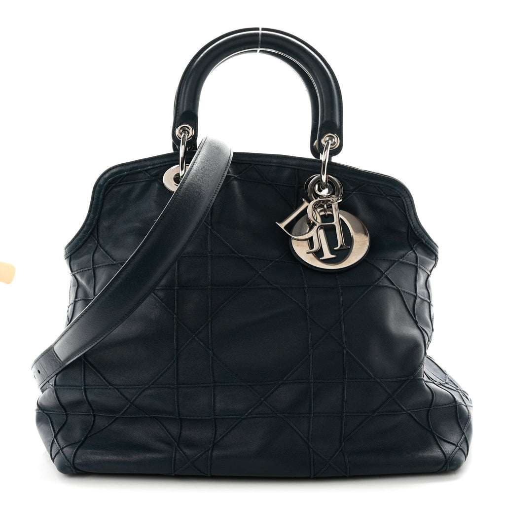 Dior Lambskin Cannage Granville Polochon Blue