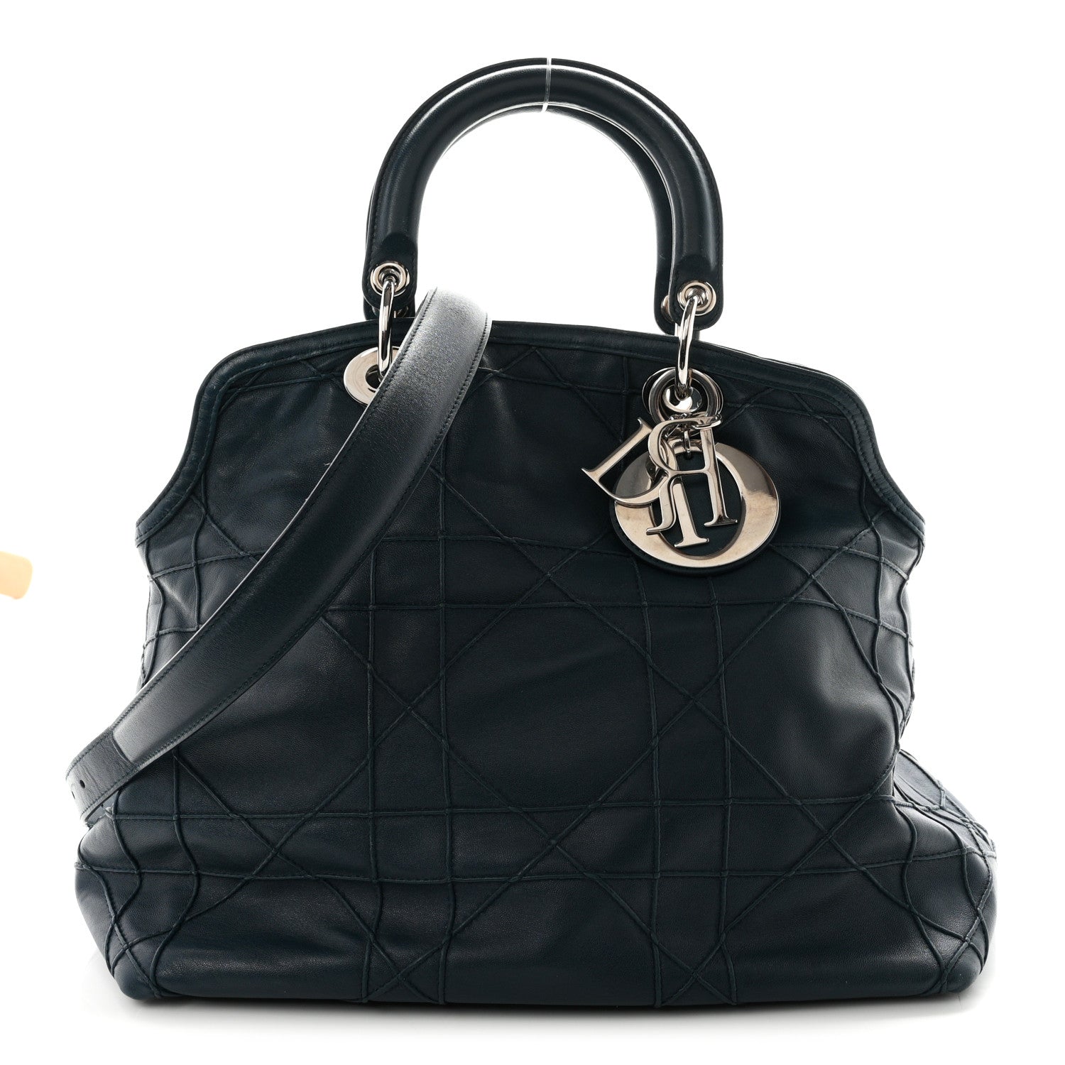 Dior Lambskin Cannage Granville Polochon Blue