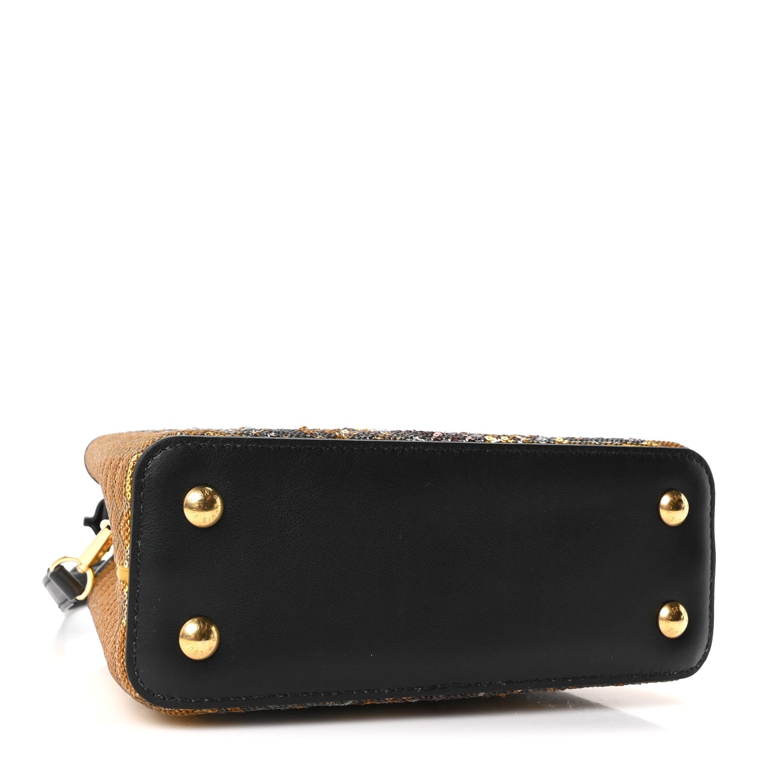 Louis Vuitton Calfskin Sequin Mini Capucines Gold Black