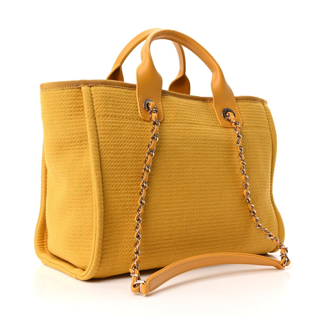 Chanel Mixed Fibers Small Deauville Tote Yellow