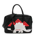 Prada City Calf Dinosaur Bauletto Black
