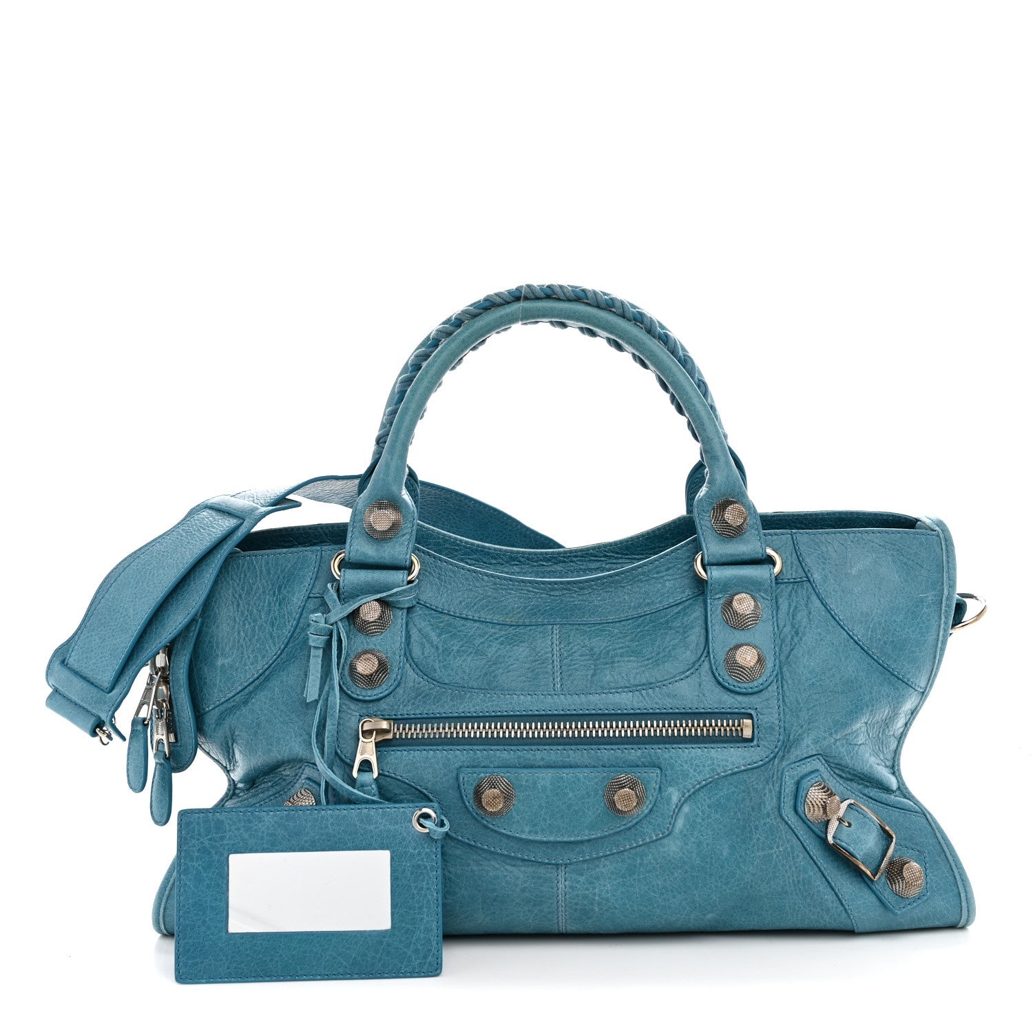 Balenciaga Agneau Giant 21 Silver Hardware Part Time Aquamarine